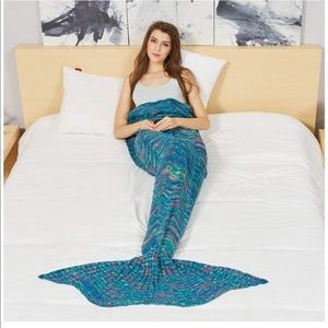 Turquoise/Teal Mermaid Tail Blanket